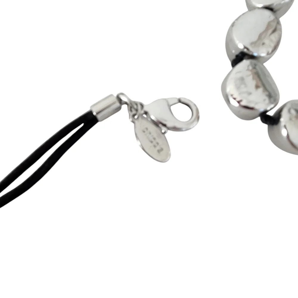 Chico's belt silver chunky beads adjustable length silver like new condition